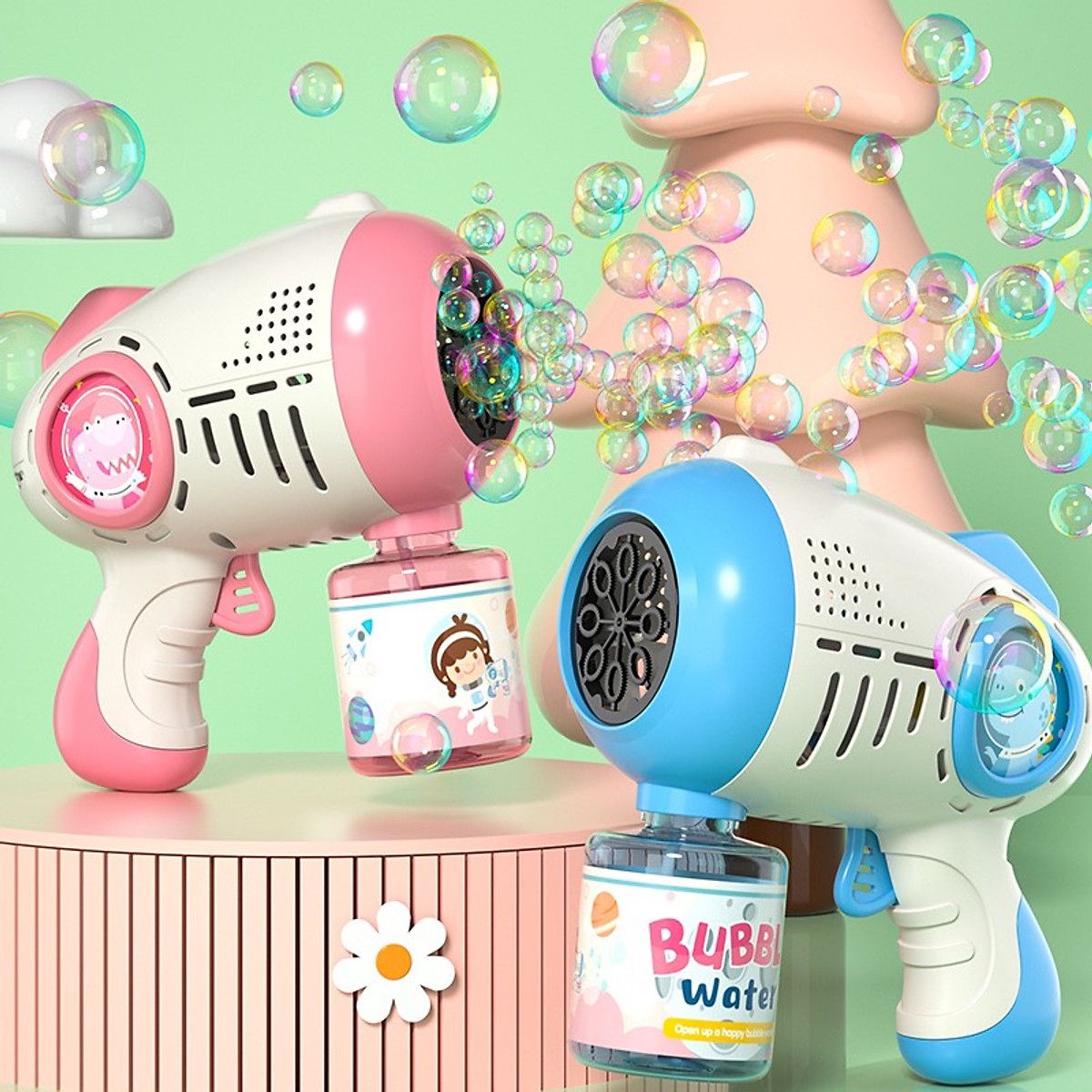 Bubble Toy for Kids - Bubble Machine with Water & Liquid Solution