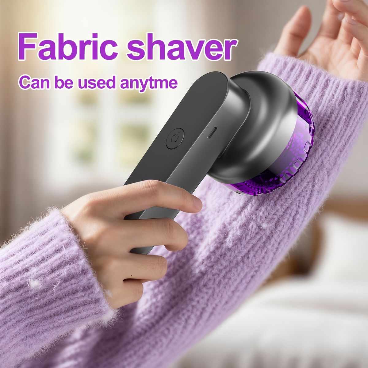 Household Clothes Shaver & Fabric Lint Remover – Portable Electric Fuzz Cleaner, Rechargeable Fabric Shaver Machine for Clothes, Sweaters, Blankets & Furniture