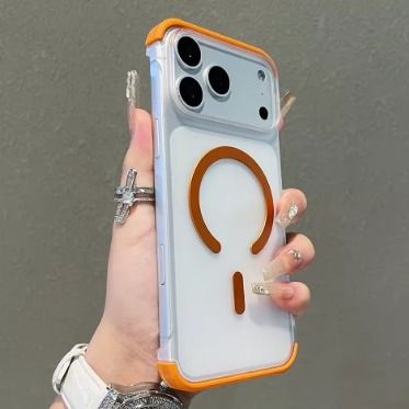 AG Matte glass Cosmic Orange 17 pro max convert Case..for iphone 13 Pro Max, 14 Pro Max, 15 Pro Max, 16 Pro Max back cover