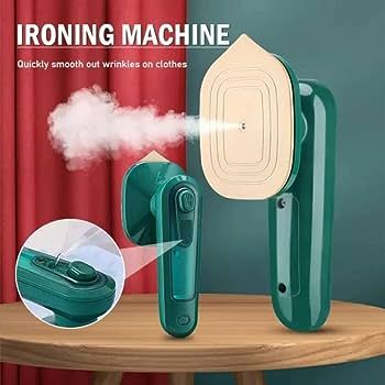 Portable Mini Steam Iron Handheld Garment Steamer – Professional Micro Ironing Machine for Clothes | Travel Fabric Steamer for Dry & Wet Ironing | Household Electric Mini Iron for Home & Travel (Green)