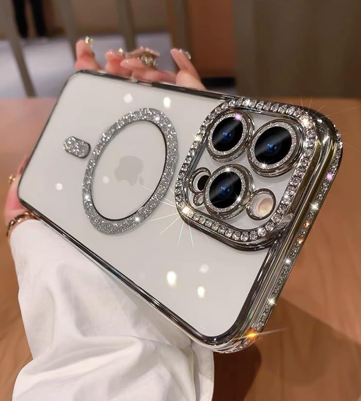 Luxury Diamond Magnetic Case for Magsafe IPhone 17 promax