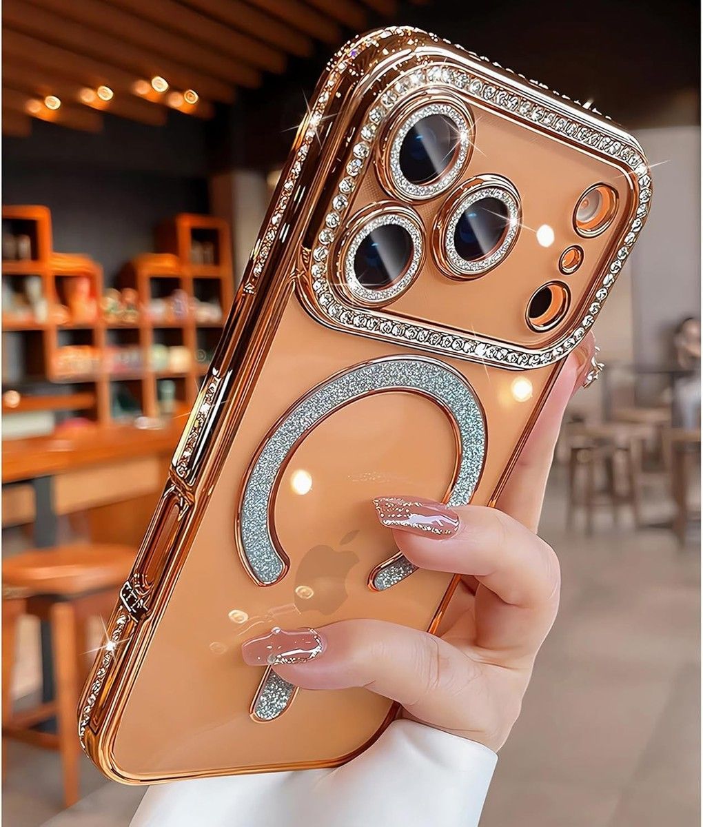 Luxury Diamond Magnetic Case for Magsafe IPhone 17 promax