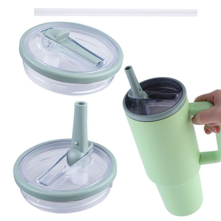 Handle Straw Tumbler Flip Straw Lid for 40 oz With Handle Fit 40oz for stanelys Mugs Cup Rotate 360 Degrees Cup Cover Accessorie