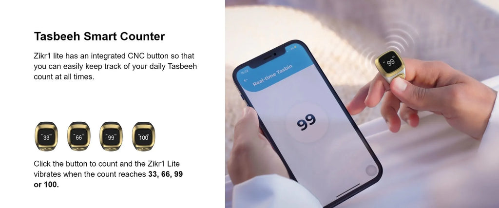 Muslim Iqibla Zikr Ring Digital Counter Tasbeeh