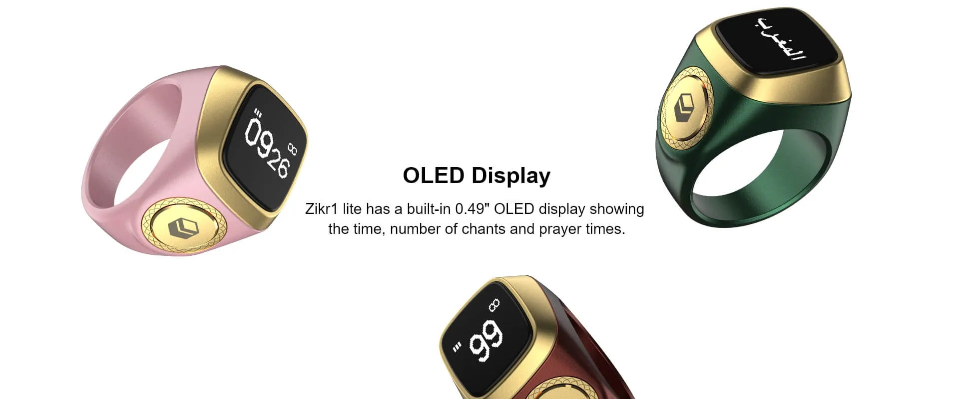 Muslim Iqibla Zikr Ring Digital Counter Tasbeeh