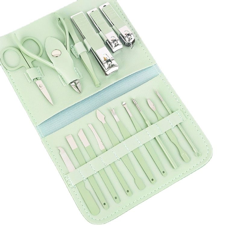 Professional 16 Pcs Manicure Pedicure Set | Stainless Steel Nail Clipper & Grooming Kit | Nail Scissors, Tweezers, Cuticle Trimmer & Foot Hand Care Tools with Premium PU Leather Case – Travel Nail Care Set for Men & Women