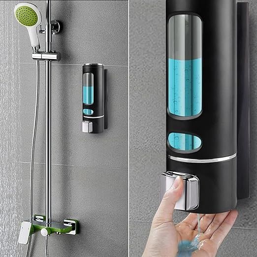 Soap Dispenser bottle Touch soap dispenser set for kitchen sink wall mounted for bathroom, washroom wash rooms foaming liquid hand soap dispenser manual with free wall mounted feature 400ML Farpood Vilma