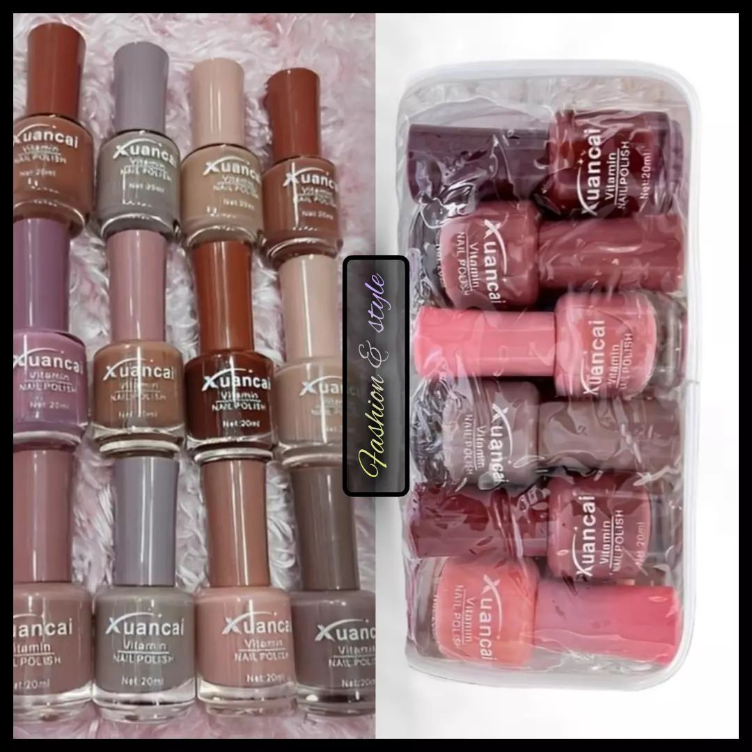 12 pcs nail polish set light colours attractive colours nail paint