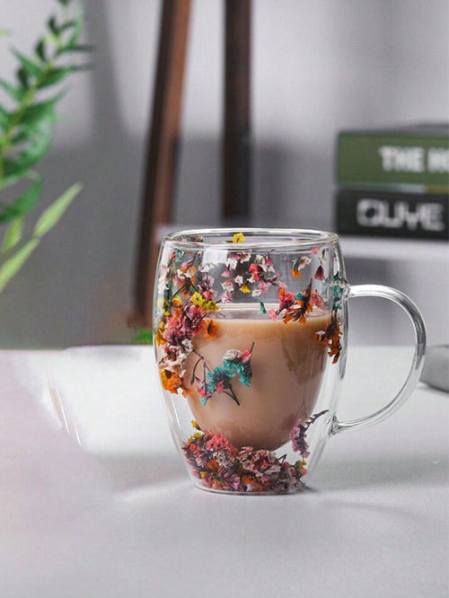 350ml Double-Layer Glass Cup Drinkware Dry Flower High Borosilicate Glasses Cup