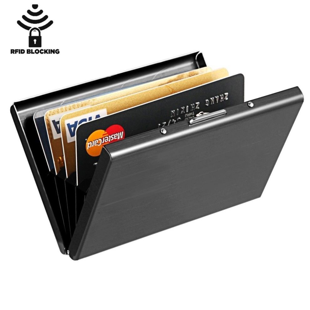 Card Holder Wallet Minimalist Slim Metal RFID Blocking Card Protector Pop Up Credit Card Wallets for Men