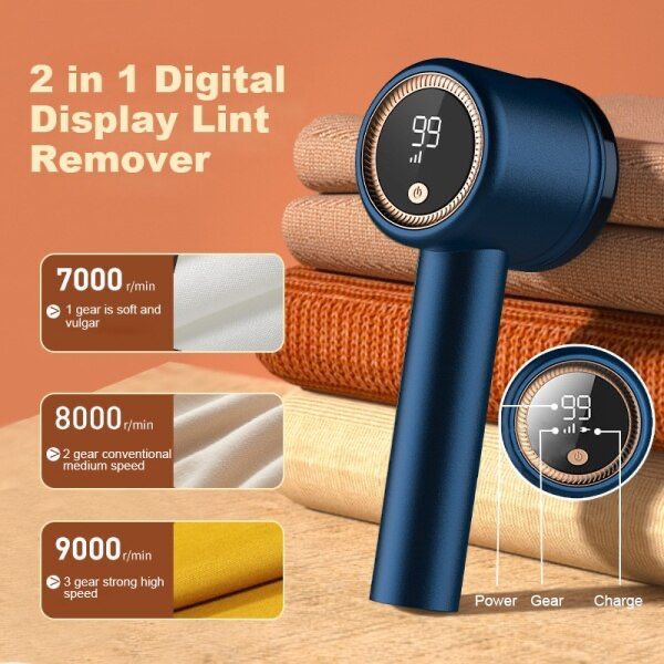 Household Clothes Shaver & Fabric Lint Remover – Portable Electric Fuzz Cleaner, Rechargeable Fabric Shaver Machine for Clothes, Sweaters, Blankets & Furniture