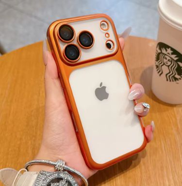 AG Matte glass Cosmic Orange 17 pro max convert Case..for iphone 13 Pro Max, 14 Pro Max, 15 Pro Max, 16 Pro Max back cover
